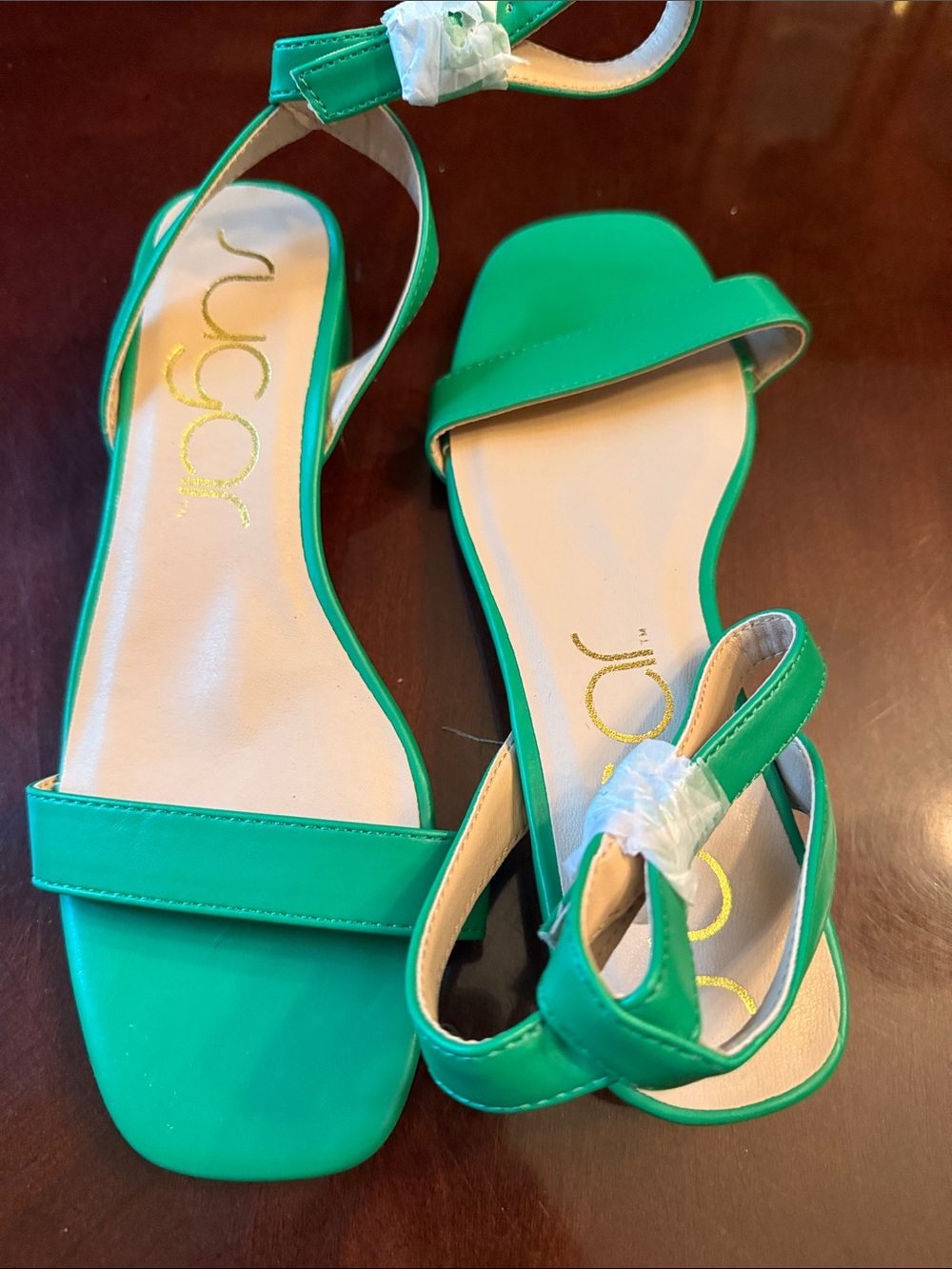 Sugar Green Open-Toe Ankle-Strap Sandals